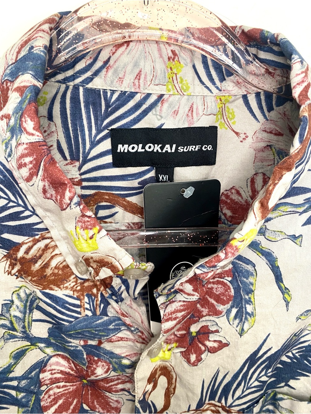 Molokai XXL Men’s Hawaiian Surf Short-Sleeve Tropical Button-Down Shirt - Picture 3 of 4